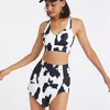 Active Sets 2023 Milk Printed 2pc Sports Set Workout Women Skirt & Bra Suits Sportswear Tennis Gym Clothing Running Yoga Tracksuits