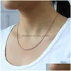 Chaînes M Hommes Femmes Collier de serpent 585 Lien d'or rose rempli de bijoux de mode Cadeaux de mariage de fête entière 50 60cm GN462245Z Drop Delive Dh0Hr