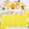 Table Skirt 4FT/6FT/9FT Purple Tulle Table Skirt Wedding Party Tutu Tableware Cloth Baby Shower Gender Reveal Birthday Party Home Decoration 231216