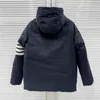 New TB down jacket with unisex hooded four bar strap down jacket