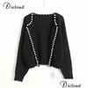 Women'S Sweaters Dicloud Elegant Pear Buttons Black Cardigans Women Autumn Winter Oversize Long Sleeve Fashion Ladies Knitted Jacket Y Dhqf2