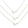 Pendant Necklaces Jewelry Gold Rose/Gold/Silver Colors Zirconia Arabic Letter For Women With 41 5cm Chain Party Fashion