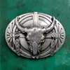 1 szt. Silver Bull Head Pióro Western Cowboy Belt Bluckle Fit 4 cm szerokie pasy dżinsowe głowa Hebillas Cinturon174L