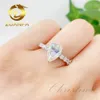 Dropshiping Moissanite Jewelry Pass Tester D Color Pear Cut Diamond 10K 14K Solid Gold Engagement Rings