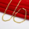 Necklace Earrings Set Fashion 5MM Figaro Chain Bracelet For Men Women Punk Gold Plated Metal Choker Long Hiphop Luxury Jewelry Gifts