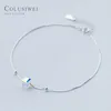 Colusiwei Genuine 925 Sterling Crystal Cube Silver Anklet for Women Charm Bracelet of Leg Ankle Foot Accessories Fashion277s