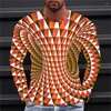 T-shirts pour hommes O-cou à manches longues T-shirt surdimensionné T-shirt imprimé 3D graphique de haute qualité T-shirt Homme Vêtements Mode Streetwear