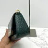 Designer Women's Underarm Bag 7A high quality crocodile print head layer cowhide fashion shoulder bag Luxury Baguette dinner bag New chain crossbody bag