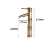 Bathroom Sink Faucets Antique Bamboo Shower Tap Faucet Bronze Finish Brass Basin Single Handle Water