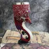 Mugs Dragon Holy Grail Stainless Steel Wine CupCreative 3D Three-dimensional Sculpture Medieval Retro Couple Cup Resin Red