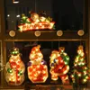 Julekorationer LED Sucker Light Decoration Santa Claus Snowman Shaped Lights Window Tree Small 231216