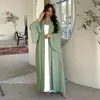 Ethnische Kleidung Muslim Abaya Derss Frauen Hornhülse Satin Marokko Partykleid Kaftan Abend Lange Robe Vestidos Abayas Ramadan