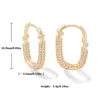 Hoop Earrings Original Design Of Geometric Zircon Ring Exquisite And Niche Urban Fashion Copper Plated 18K Gold