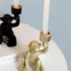 Kerzenhalter M5TF Kerzenständer Kerzenhalter Lustiger Affe mit Kerze Heimdekorationen Harz DIY Party Hochzeit Heimdekorationen 231215