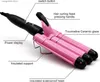 Colinhos de cabelo alisadores 3 cambalhotas de cifrado Crimpor de cabelo portátil Temperatura portátil Wand Wand Wand Curler Diy Curly Hairlin T231216