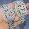 Człowiek ręcznie robiony luksusowy Diamond Hip Hop Watch Ice Out Diamond Dvvs1 Moissanite Fashion Słynny zegarek marki