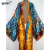 Swimwear WINYI 2022 africa Boho Printed Long Kimono Dress Bikini sexy Coverups Women Summer Clothes Beach Wear Swim Suit Cover Up kaftan