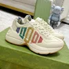 Designer rhyton sneakers damer sko tränare lyxiga vintage chaussures mode skor våg mun sneaker beige män kvinnor storlek 35-45 färger