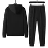 Mens Tracksuits Winter Men Cotton Casual Warm Sport Suits Man Outdoor Jogger Gym 2 PCS Set Man Running Hooded Jacket Pants Suit 6xl 231216