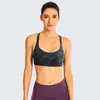 Conjunto preto com tiras sutiãs esportivos para mulheres cruz de volta sexy acolchoado yoga sutiã topos bonito activewear beleza volta roupa interior bralette