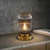 Noviteiten Scandinavische tafellampen Studeerkamer Slaapkamer Nachtkastje bureaulamp Moderne woonkamer Wit Blauw Amber Rokerig grijs glazen tafellamp 231216