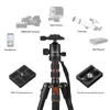 Supports 200 cm 2in1 photographie caméra vidéo trépied pour téléphone Max. Rotule rotative à 360 ° en alliage d'aluminium, charge de 5 kg, avec sac de transport