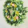 Ghirlanda di Pasqua di fiori decorativi per la porta d'ingresso decorata con ghirlande di uova artificiali, finestre da muro, decorazioni per interni ed esterni della fattoria