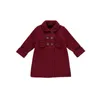 Vêtements pour enfants de printemps et d'automne, manteau en laine Simple pour filles dans le Long manteau rouge