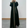 エスニック服x068リバルファッションイスラム教徒の着物abaya nida小さな袖ポケットドバイイスラムドレストルコキマーローブモロッコの女性