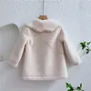 Coat 2023 Sweet Faux Fur Warm Plus Velvet Thicken Winter Woolen Outdoor Fleece Children's Clothes Kids Girls Jacket Outwear 231216
