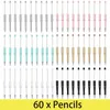 60st Diy Beadable Inkless Pencil återanvändbar Everlasting Pencil med Eraser Infinity Pencil för att skriva teckningsutkast