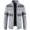 Herrtröjor Autumn och vinter Mens Sticked Cardigan Sweater Korean Stand Up Collar Clown Casual Jacket Autumn 231215