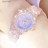 Orologi da donna Movimento giapponese di alta qualità 2022 Nuovi orologi di lusso con diamanti pieni per le donne Orologio da polso in oro rosa Orologio da donna impermeabile L231216