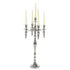 Portacandele Portacandele tradizionali in alluminio argento a 5 rami Portacandele 16 "L X 33" H Decorazione moderna per la casa Portacandele Decorazioni 231215