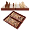 Giochi di scacchi 15 in Set di scacchi in legno Dama Backgammon 3 IN 1 Tavolo da gioco da tavolo portatile da viaggio per bambini Giocattoli educativi Scacchiera pieghevole 231215