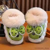 Slipper Winter Heel Wrap Waterproof Cartoon Bow Plush Slippers Children's Non-Slip Soft Sole Kids Baby Girls Warm High Home Cotton Shoes R231216