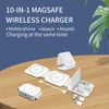 Stark magnetisk 10 i 1 trådlös laddare Support qi Fast laddning av mobil laddare vikbar magnetisk trådlös för iPhone iwatch Android telefonhållare