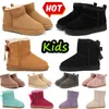 Stivali caldi per bambini Pantofole Tasman Stivali per bambini Australia Scarponi da neve Scarpe per bambini Inverno Classico Ultra Mini Boot Neonati maschi Stivaletti alla caviglia Stivaletti in pelle scamosciata con pelliccia per bambini