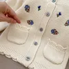 衣料品セット秋の冬生まれた女の赤ちゃんの服0-3歳の子供たち長袖刺繍花編みセーターセイターブルマーショーツアウトウェア231215