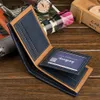 New Men's Wallets Quality Pu Leather 3 Deep Colors 3 Folds Vintage Design ID Credit Card Holder Purse Wallet Carteira Masculi348w