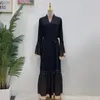 Etnische Kleding Open Abaya Kant Moslim Vrouwen Lange Mouw Maxi Jurk Turkije Arabische Kimomo Vest Islamitische Kaftan Gewaad Jalabiya Caftan Eid