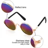 Lunettes de soleil Lunettes de soleil pour chien et chat Lunettes de soleil rondes en métal pour chien Petite race Classique Rétro Costume de chat Lunettes de soleil Accessoires photo Lunettes pour les yeux