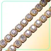 3mm 4mm 5mm 6mm Hip Hop Tennis Chains smycken Mens diamanthalsband 18k Real Gold White Gold Plated Bling Graduated6713344