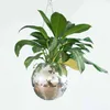 Planters Pots Disco Ball Planter Globe Shape Mirror Hanging Vase Flower Hanger Rope Basket Bohemian Style Garden Decor 231215