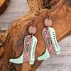 Dangle Earrings Western Tehachapi Cowboy Cowgirl Wood Boots For Women Wild West Boot Jewelry Wholesale