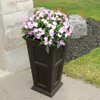 Planters Pots 16" X 28" Square Espresso Polyethylene Plant Planter Flowerpot Flower for Indoor Flowers 231215