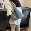 Evening Bags Simple Casual Tote Handbag With Color-blocking Soft Leather Commute Satchel Fashion Underarm Shoulder Bag For Women Versatile