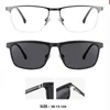 Fashion Sunglasses Frames Ceofy Men Metal Half Rim Glasses Frame Sun Visor Magnet Clip On Brand Design Optical Eyeglasses Frame Big Face High Quality 231215