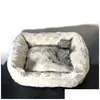 Classic Old Flower Designer Dog Bed For Medium Small Dogs Hine Washable Slee Sofa Non-Slip Bottom Warm Soft Pet Durable Orthopedic Cal Dhv87