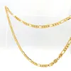 Классическое однотонное ожерелье-цепочка Figaro из желтого золота 24 карата с наполнителем диаметром 6 мм, 20 штук, унисекс311Q